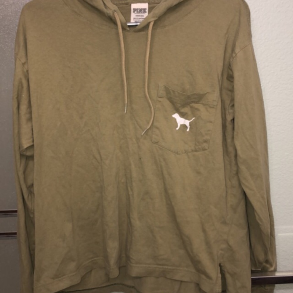 VICTORIA’s SECREt PINK- Army Green Long Sleeve T-Shirt